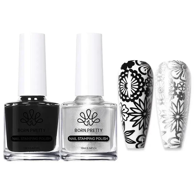 Nail Art Stamping Polish Set With Gold And Silver Accents — product view 9