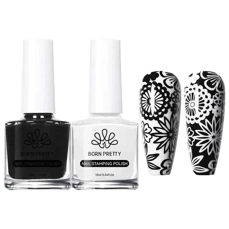 Nail Art Stamping Polish Set With Gold And Silver Accents — product view 1