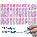 Nail Art Stencil Stickers Set for Precision Nail Decoration