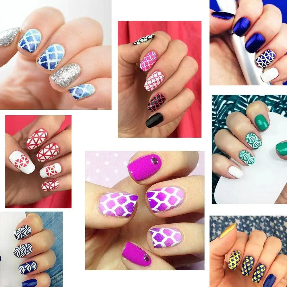 Nail Art Stencil Stickers Set for Precision Nail Decoration