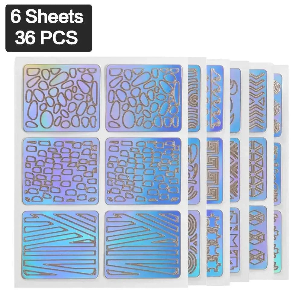 Nail Art Stencil Stickers Set for Precision Nail Decoration