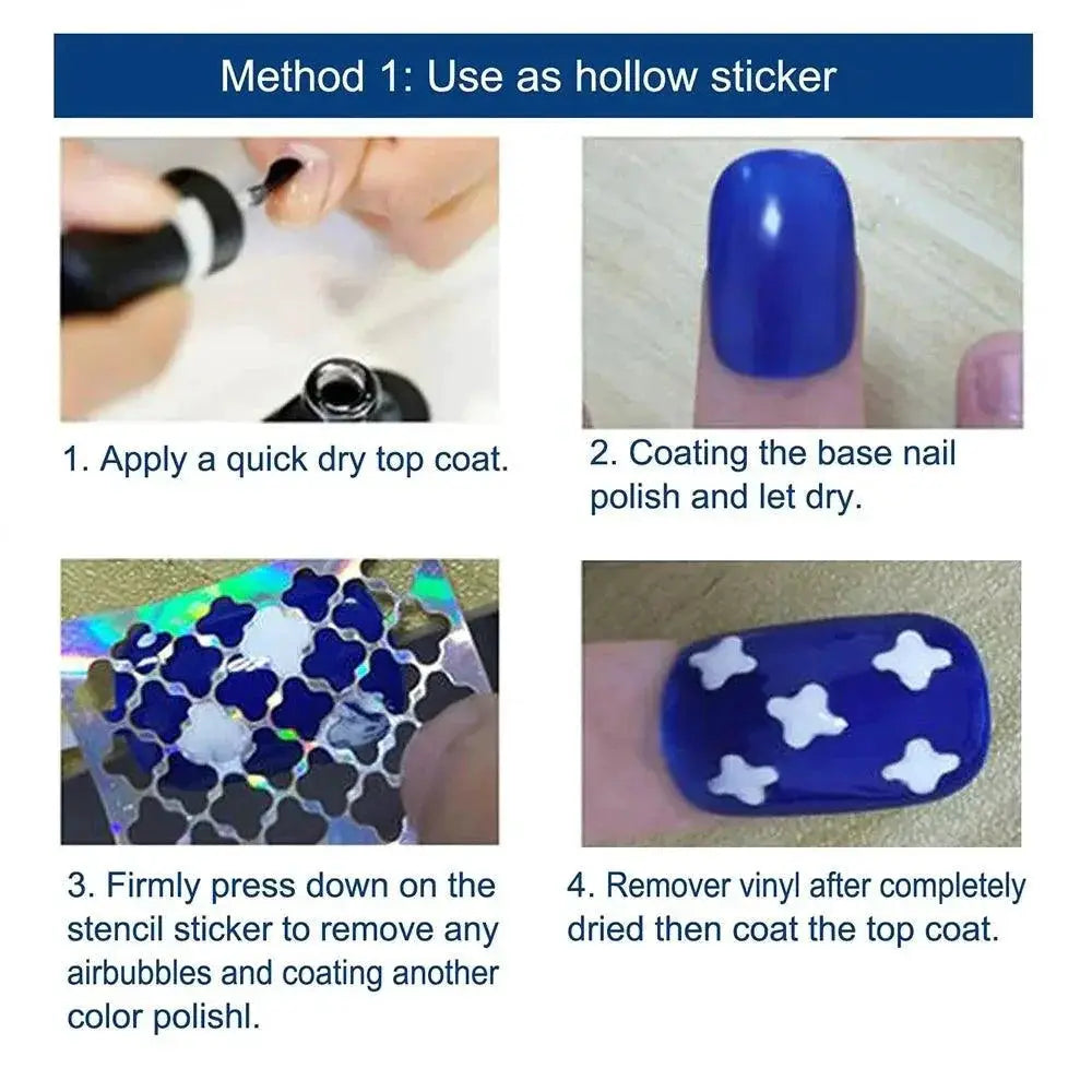 Nail Art Stencil Stickers Set for Precision Nail Decoration