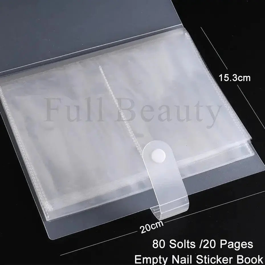 Nail Art Stickers Storage Book With Shelf Clear Cover