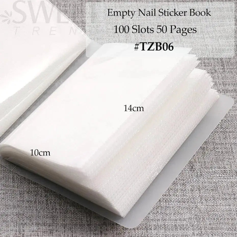 Nail Art Stickers Storage Book With Shelf Clear Cover