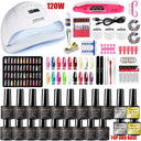 Nail Care Bundle with UV LED Lamp Electric Drill Gel Polish Set