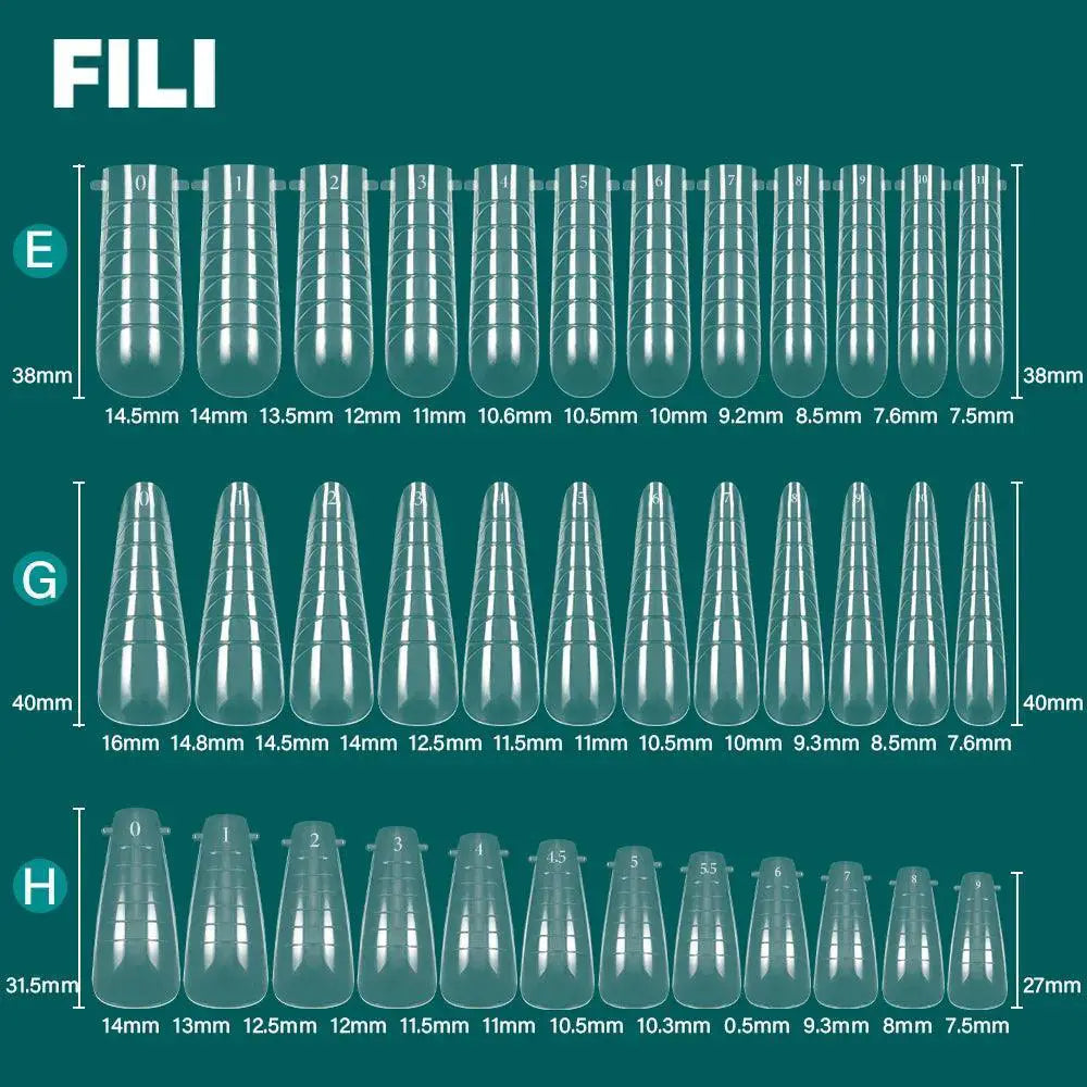 Fili Nail Extension Forms Set Stiletto Coffin Almond Mold