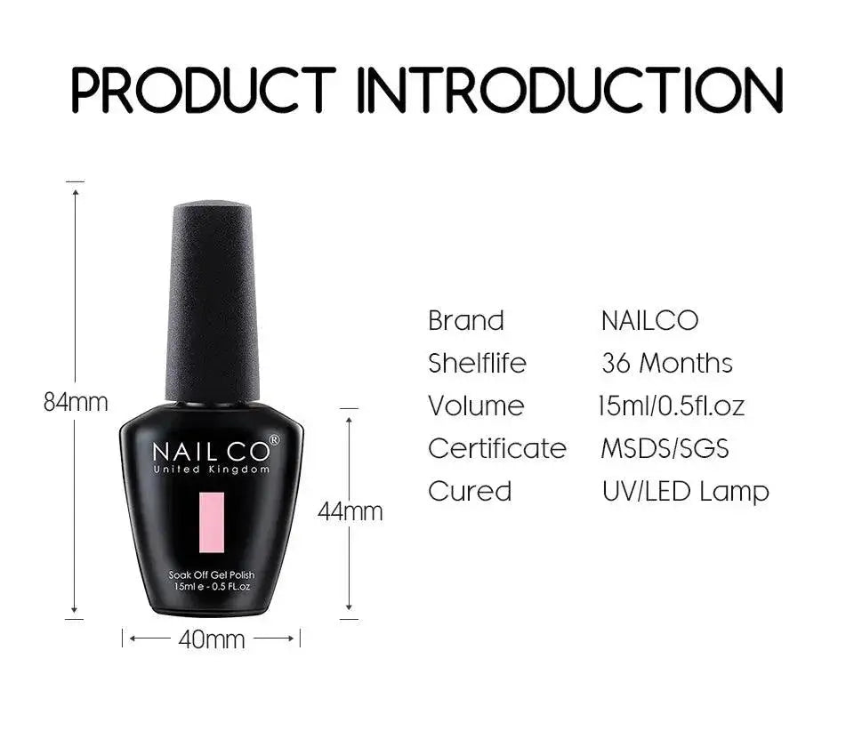 Nailco Gel Polish Set Professional Long Lasting Nail Art Kit