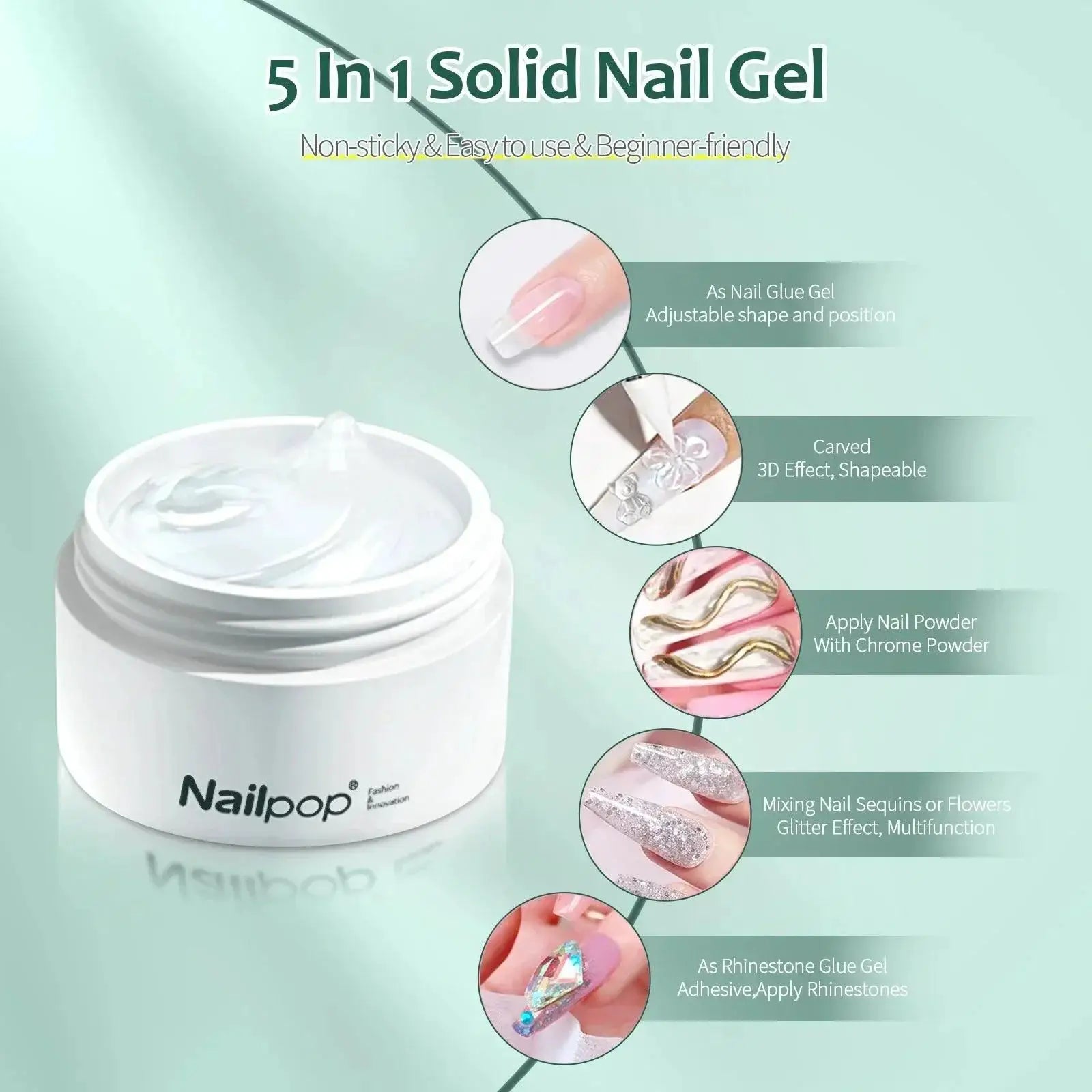 Nailpop Strong Adhesion Gel For Long Lasting Eco Nails
