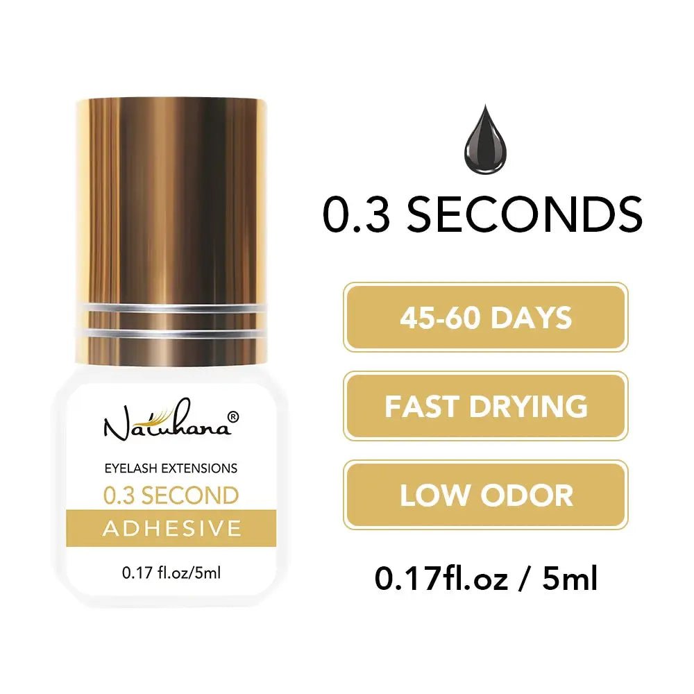NATUHANA Professional Eyelash Glue 5ml Fast Drying Strong Bond for Extensions
