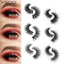 Natural 3D Mink Eyelashes Handmade False Lashes Makeup Set