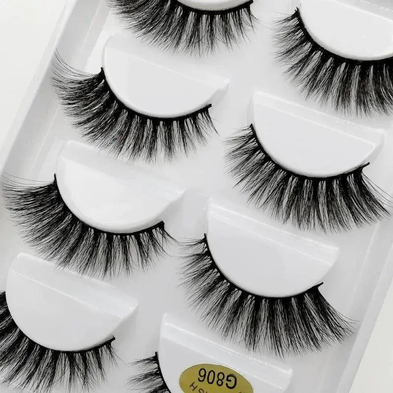 Natural Look False Eyelashes for Pros — 5 pairs- G802J