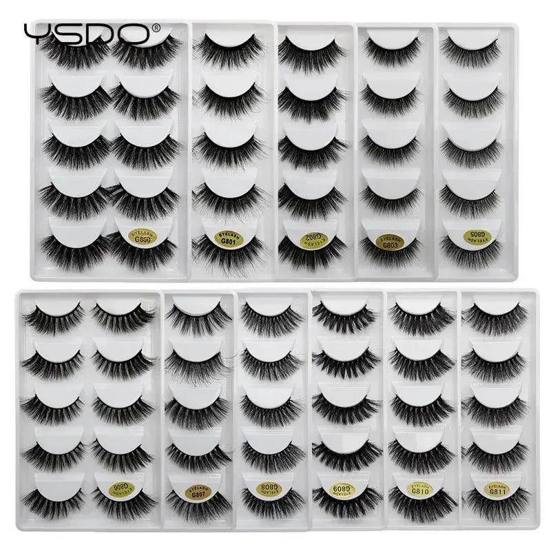 Natural 3D Mink Eyelashes Handmade False Lashes Makeup Set