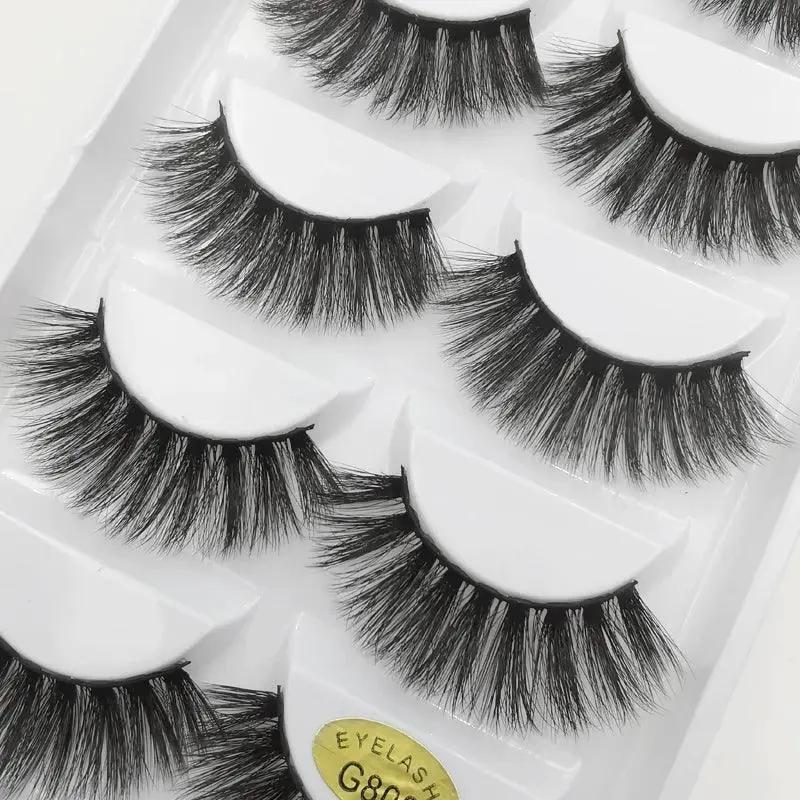 Natural Look False Eyelashes for Pros — 5 pairs- G504J