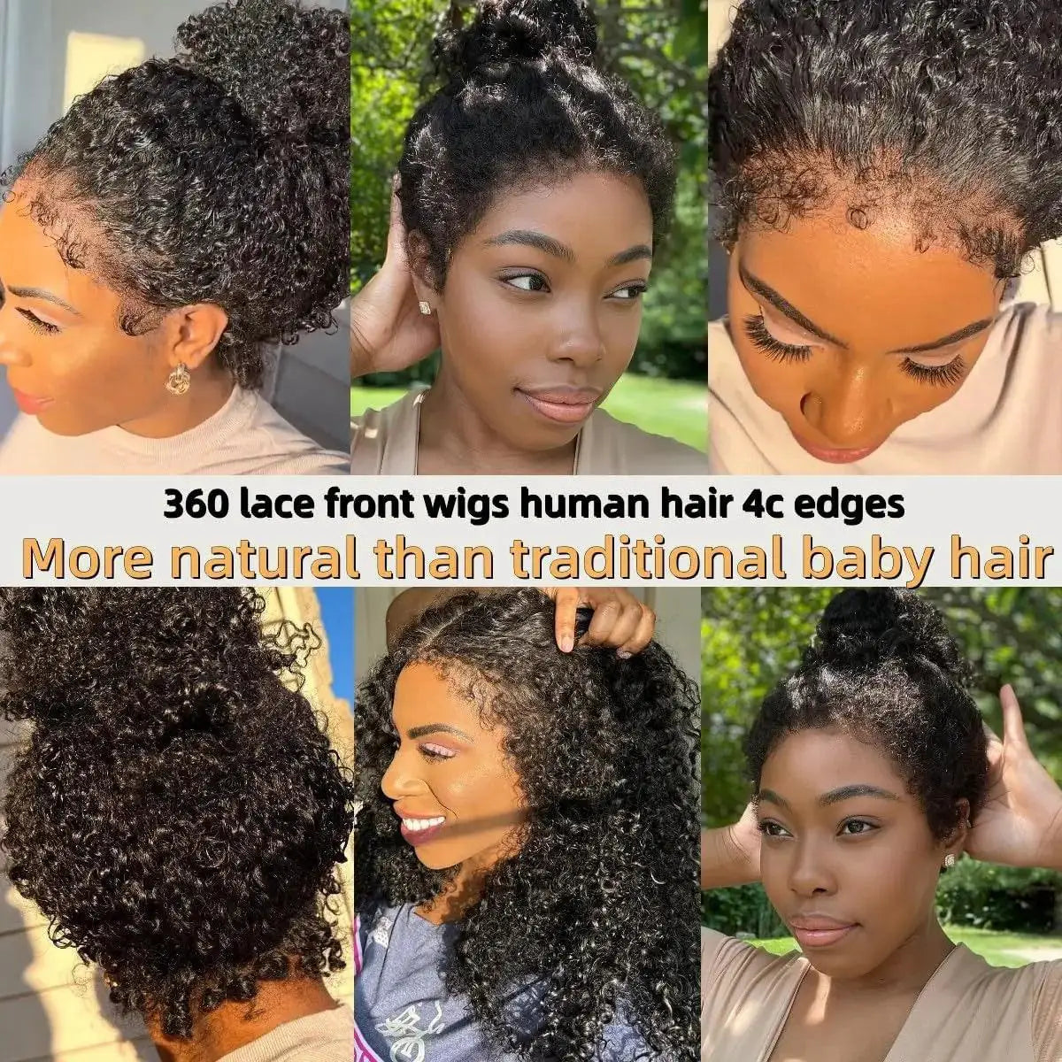 4C Curly Full Lace Front Wig With Pre Plucked Hairline