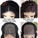 Natural Black Jerry Curly Lace Front Wig Versatile Human Hair