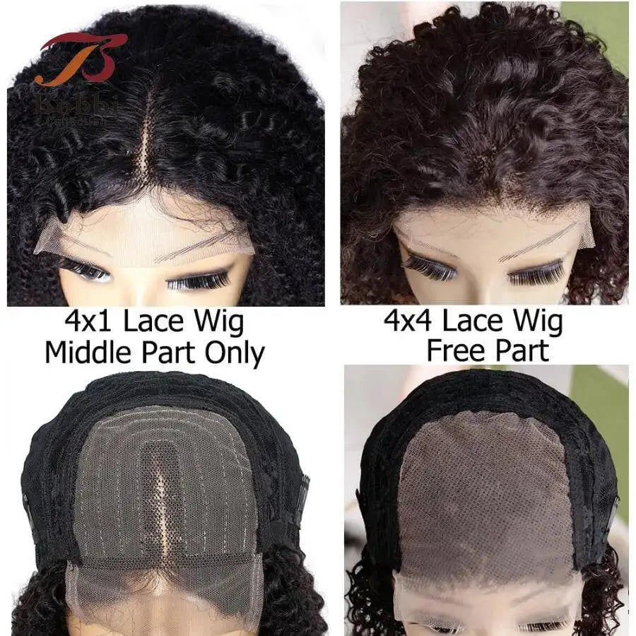 NaturalBlack Jerry Curly Lace Front Wig Versatile Human Hair