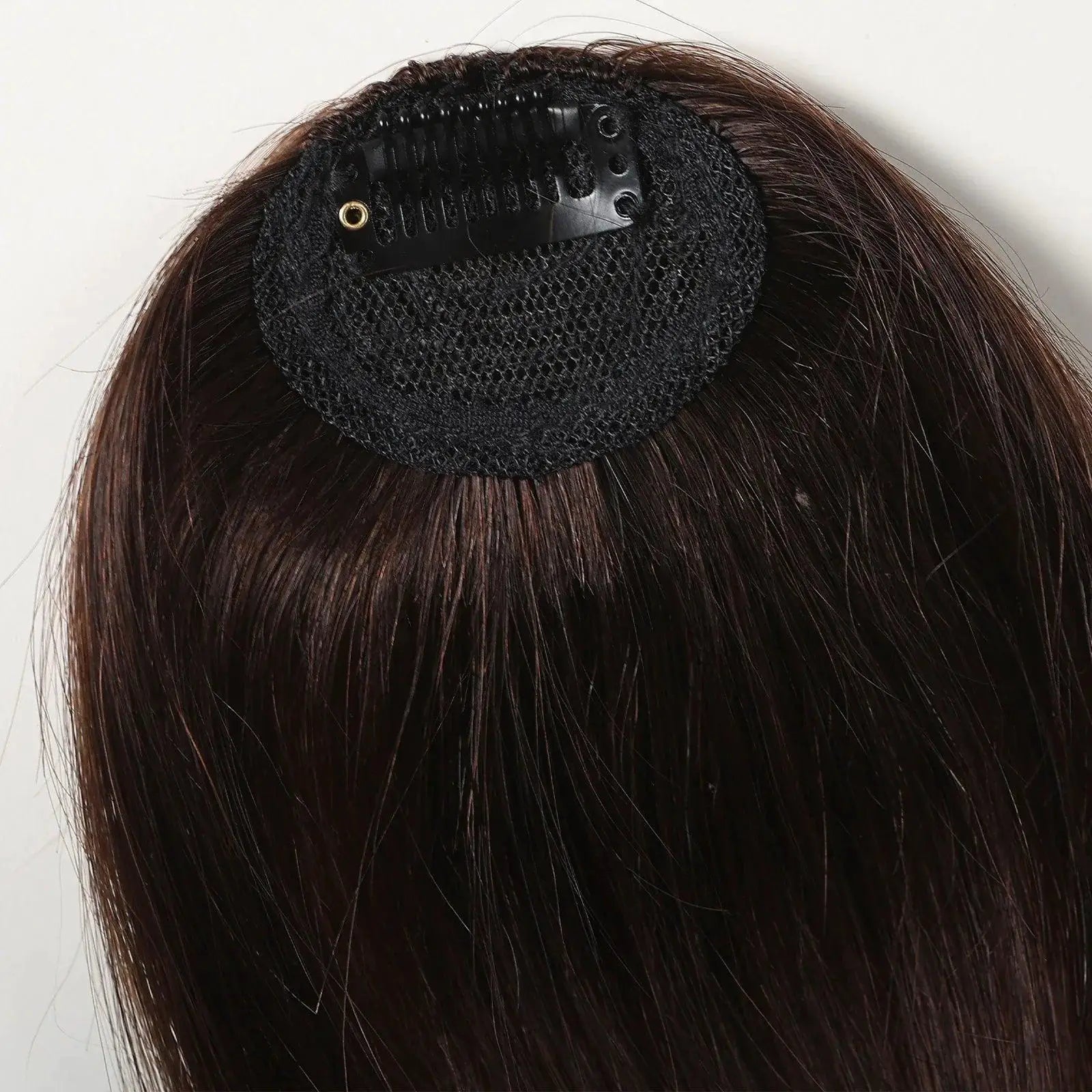 Natural Brown Wispy Human Hair Clip In Bangs Fashion Set