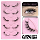Natural Fluffy 6D Silk Cat Eye Faux Mink Eyelashes 5 Pairs