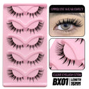 Natural Fluffy 6D Silk Cat Eye Faux Mink Eyelashes 5 Pairs