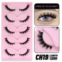 Natural Fluffy 6D Silk Cat Eye Faux Mink Eyelashes 5 Pairs