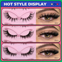Natural Fluffy 6D Silk Cat Eye Faux Mink Eyelashes 5 Pairs