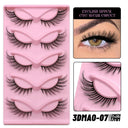 Natural Fluffy 6D Silk Cat Eye Faux Mink Eyelashes 5 Pairs
