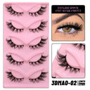 Natural Fluffy 6D Silk Cat Eye Faux Mink Eyelashes 5 Pairs
