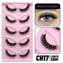 Natural Fluffy 6D Silk Cat Eye Faux Mink Eyelashes 5 Pairs