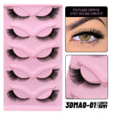 Natural Fluffy 6D Silk Cat Eye Faux Mink Eyelashes 5 Pairs