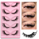 Natural Fluffy 6D Silk Cat Eye Faux Mink Eyelashes 5 Pairs