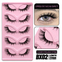 Natural Fluffy 6D Silk Cat Eye Faux Mink Eyelashes 5 Pairs