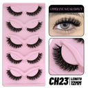 Natural Fluffy 6D Silk Cat Eye Faux Mink Eyelashes 5 Pairs