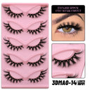 Natural Fluffy 6D Silk Cat Eye Faux Mink Eyelashes 5 Pairs