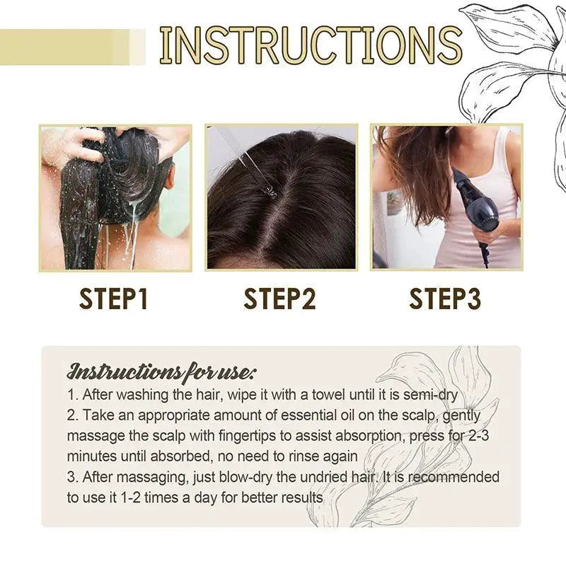 Natural Hair Growth Serum For Damaged Hair Repair Strengthen