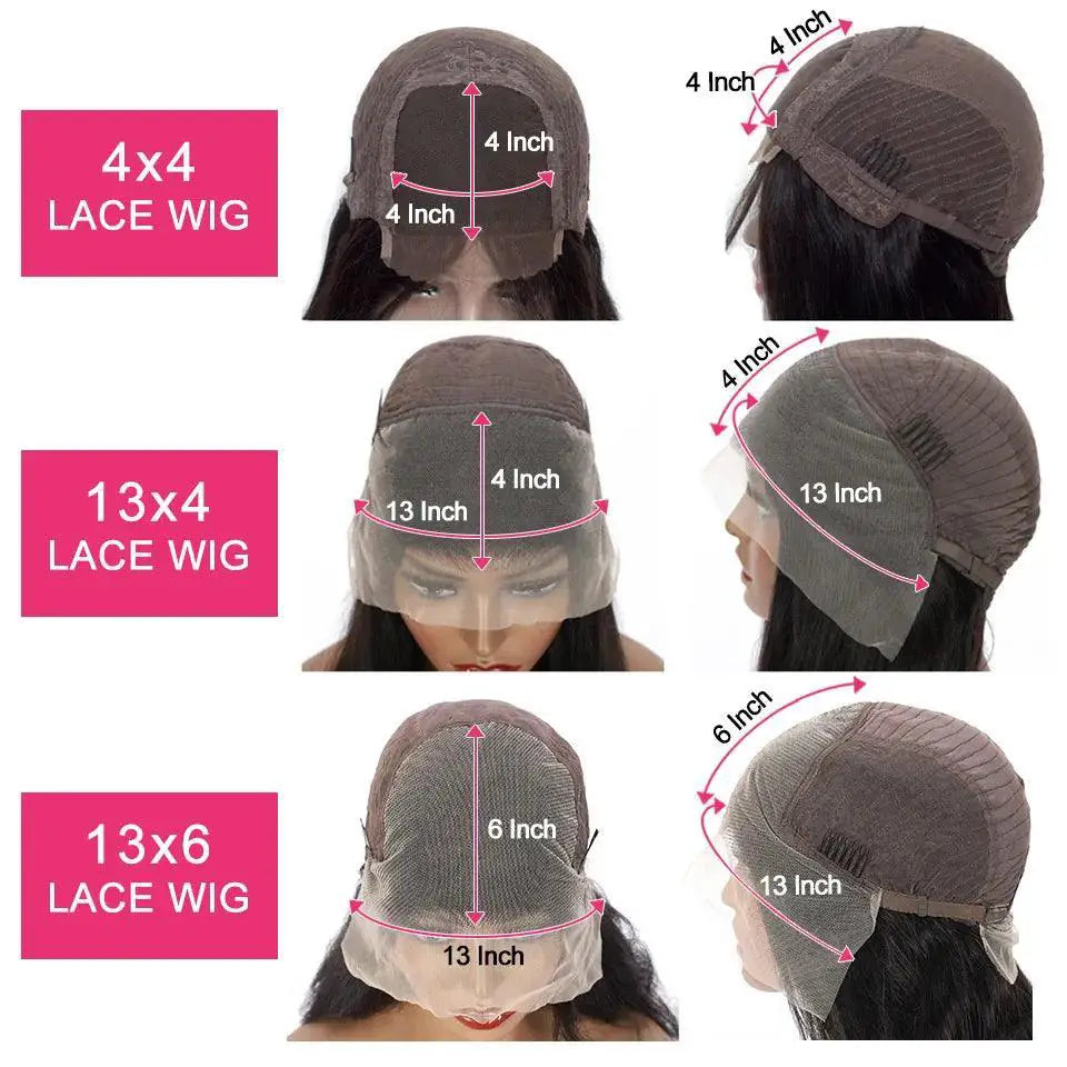 Natural Kinky Straight 13x4 Lace Front Wig With 4C Edges