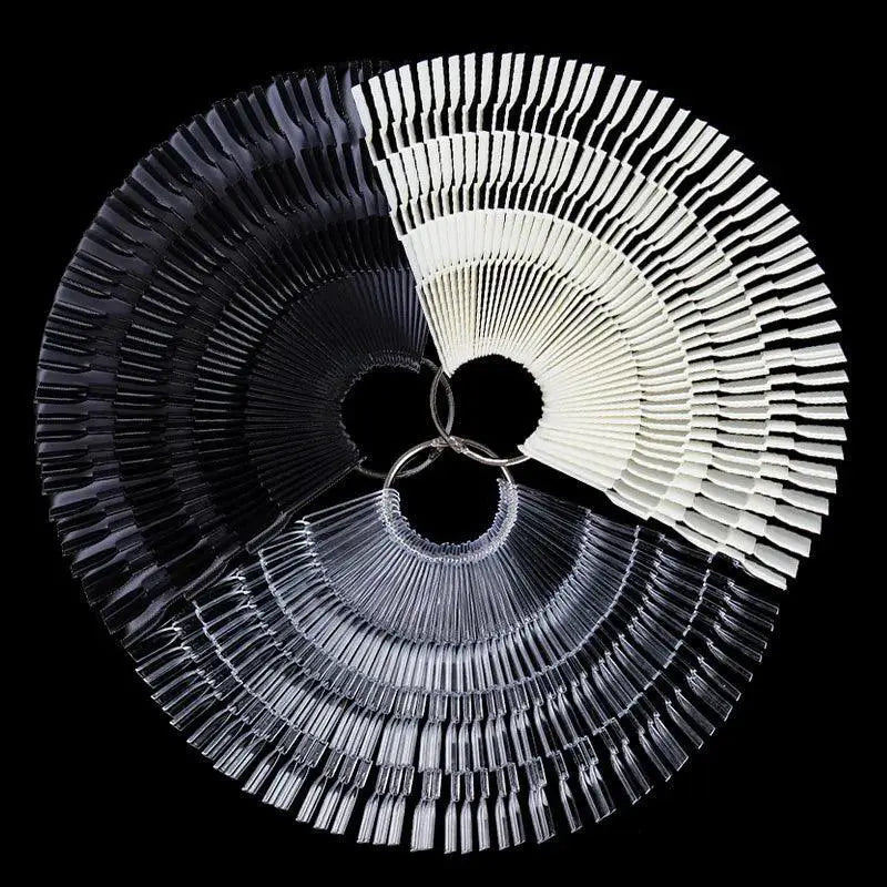 Nature Black Clear False Nail Tips Set With Display Wheel