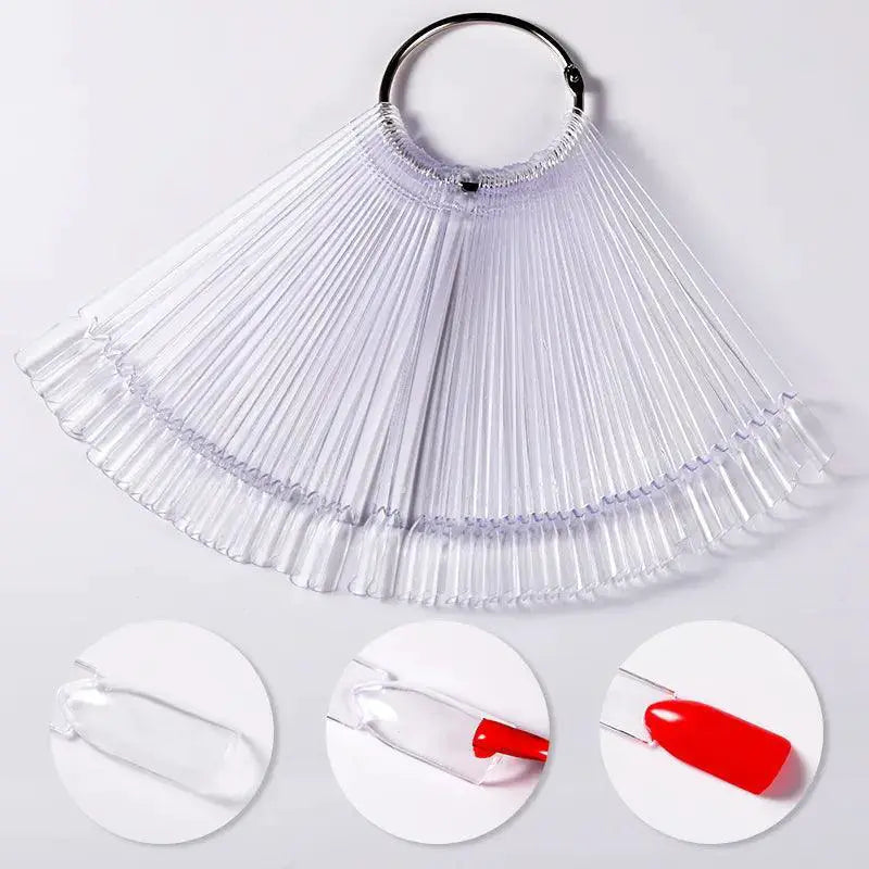 Nature Black Clear False Nail Tips Set With Display Wheel