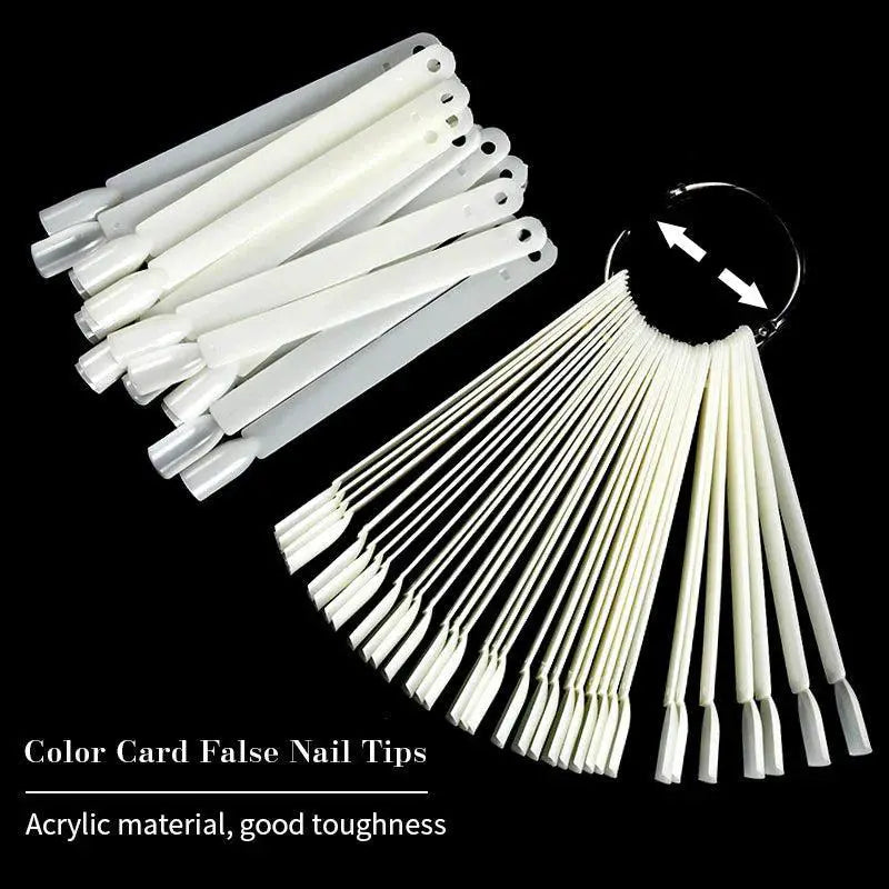 Nature Black Clear False Nail Tips Set With Display Wheel