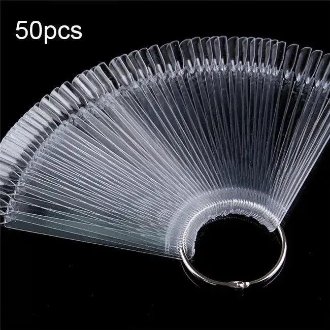 Nature Black Clear False Nail Tips Set With Display Wheel