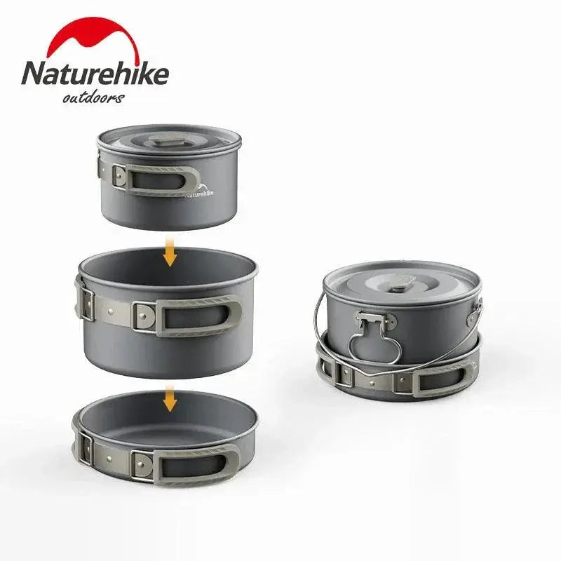 Naturehike 1L Aluminum Camping Cookware Set For Adventurers