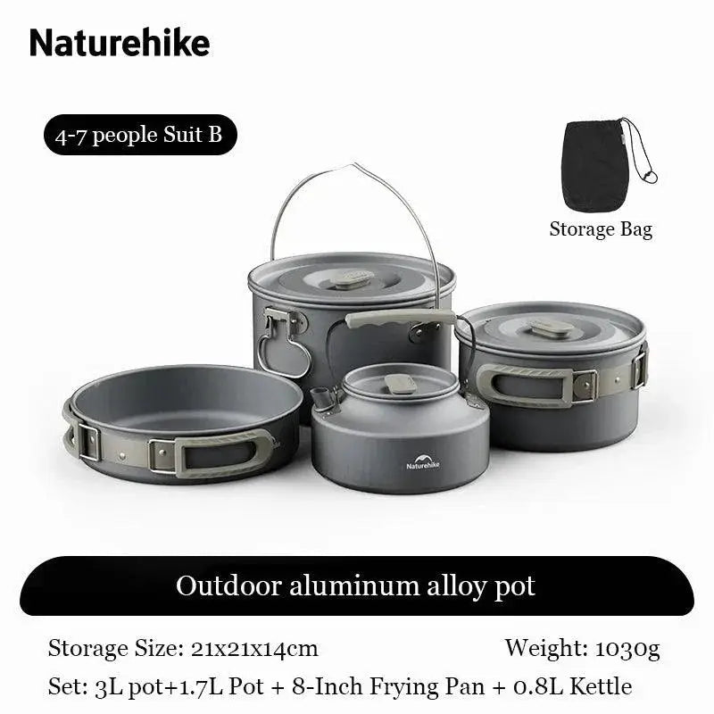 Naturehike 1L Aluminum Camping Cookware Set For Adventurers