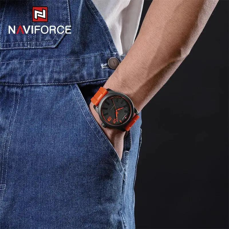 Naviforce Mens Luxury Quartz Watch Military Silicone Strap