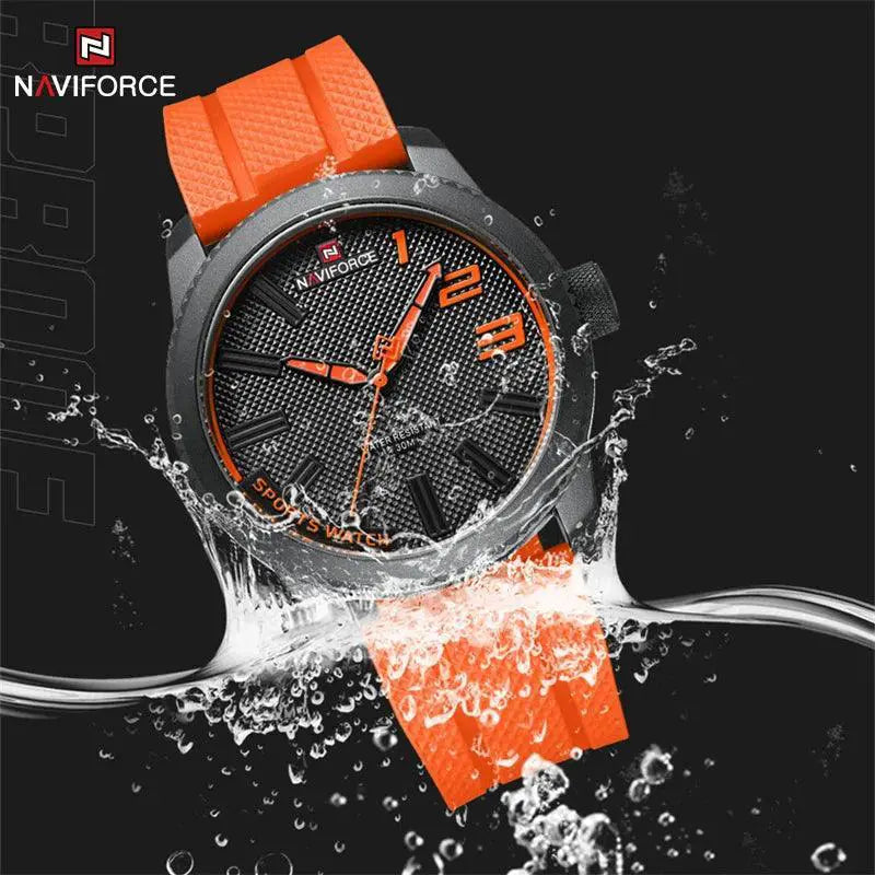 Naviforce Mens Luxury Quartz Watch Military Silicone Strap