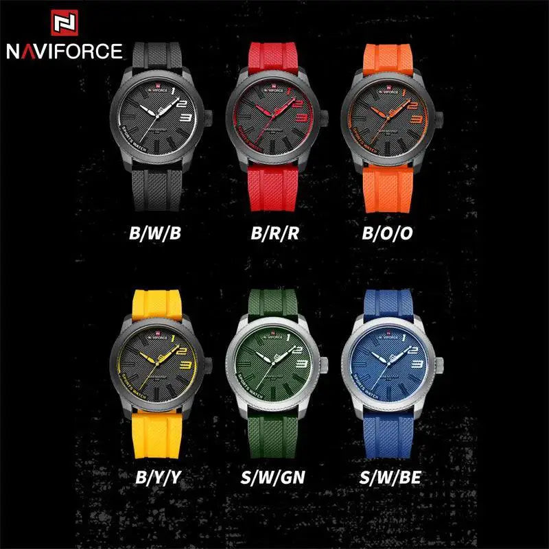 Naviforce Mens Luxury Quartz Watch Military Silicone Strap
