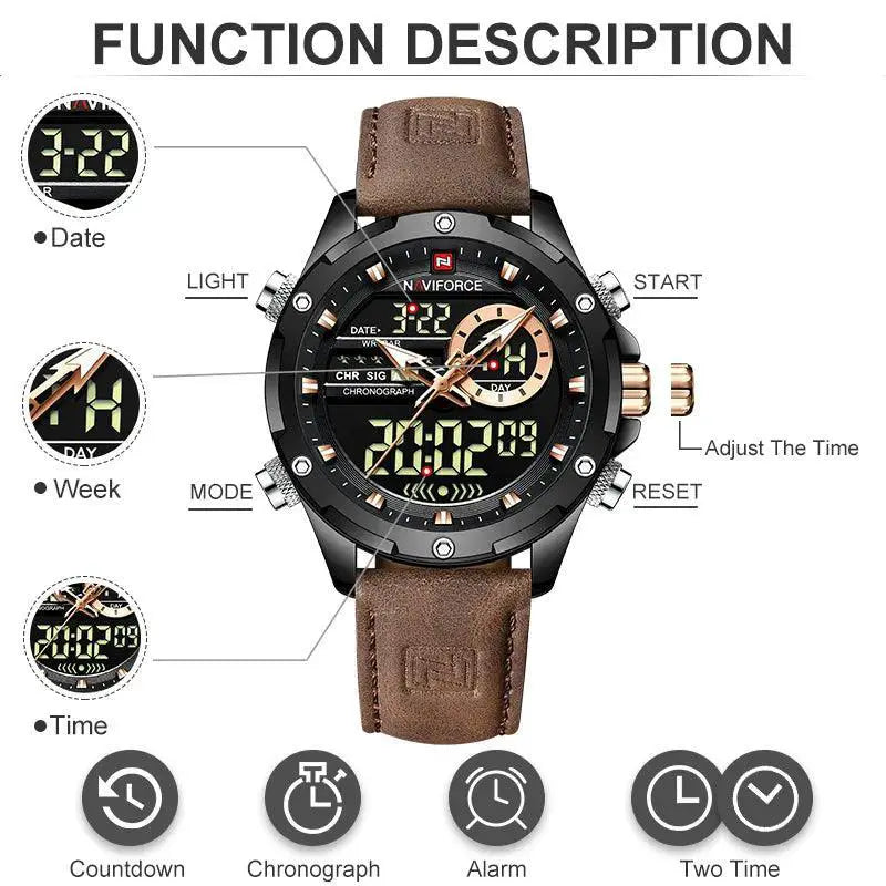 Naviforce Military Watch Waterproof Dual Display Rugged