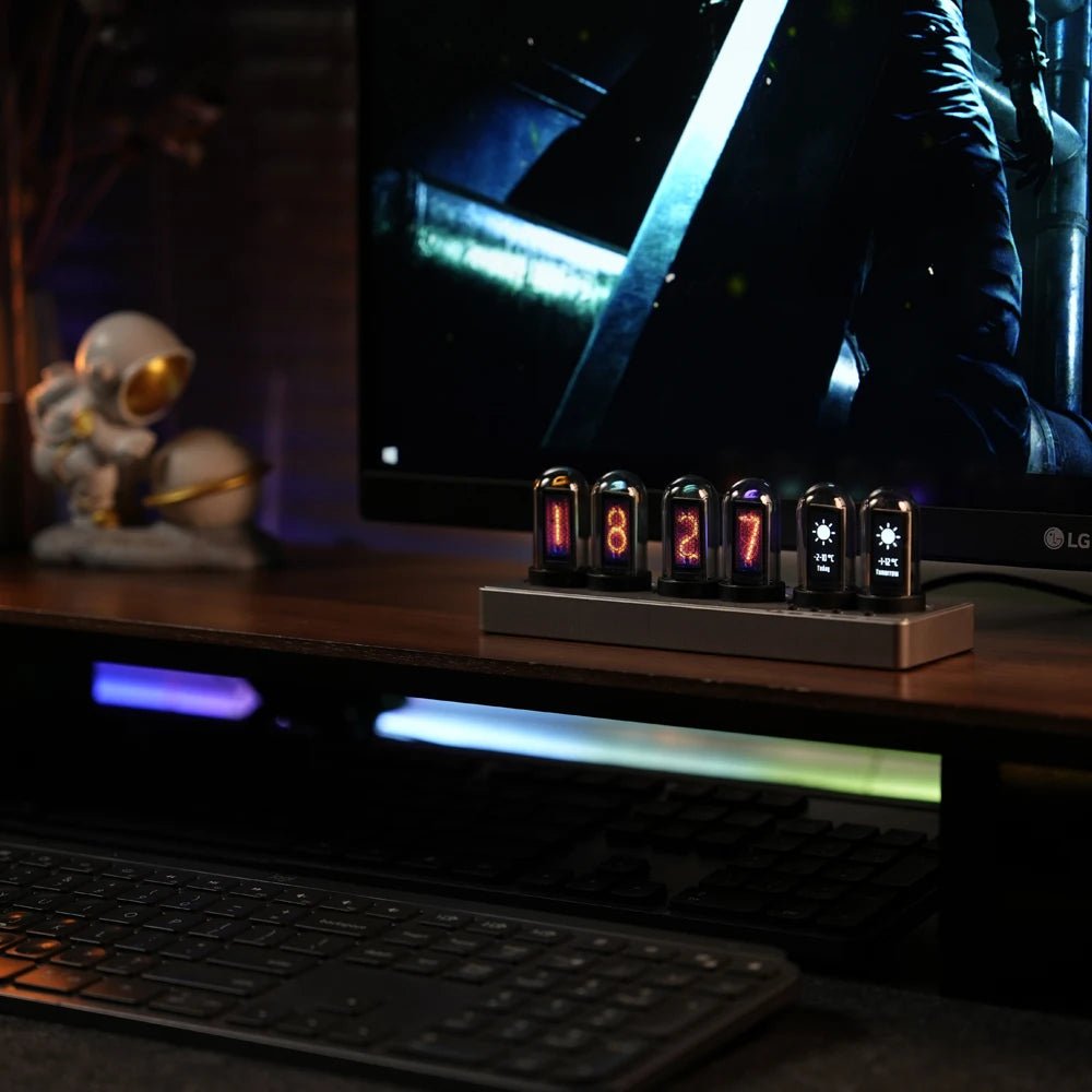Nebulae WiFi Control IPS Nixie Tube Alarm Clock - RGB Lights for Game Room Decor