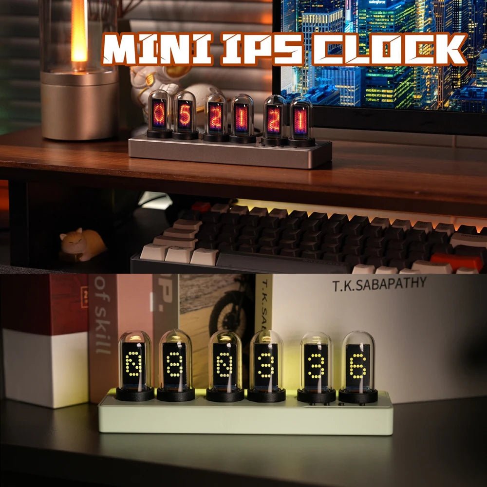 Nebulae WiFi Control IPS Nixie Tube Alarm Clock - RGB Lights for Game Room Decor