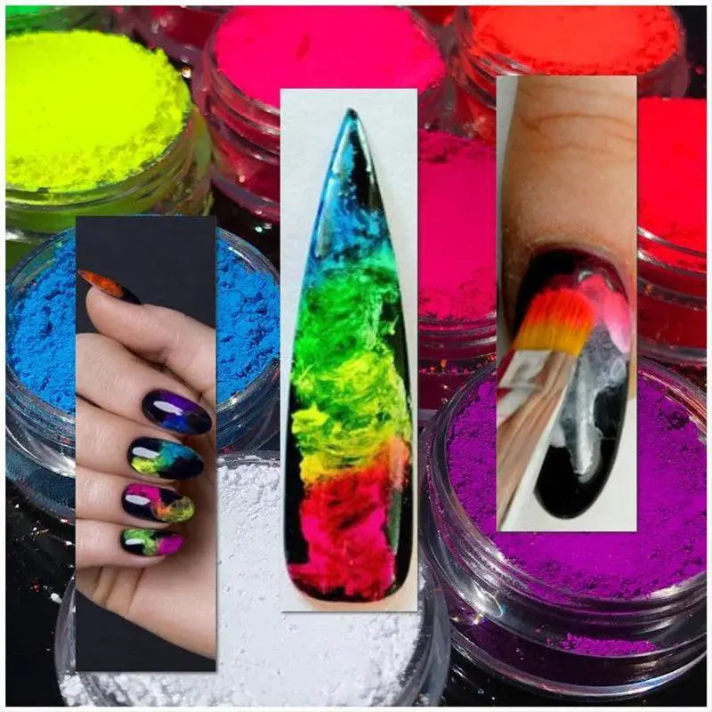 Neon Nail Powder Glitter For Stunning Nail Art Effects