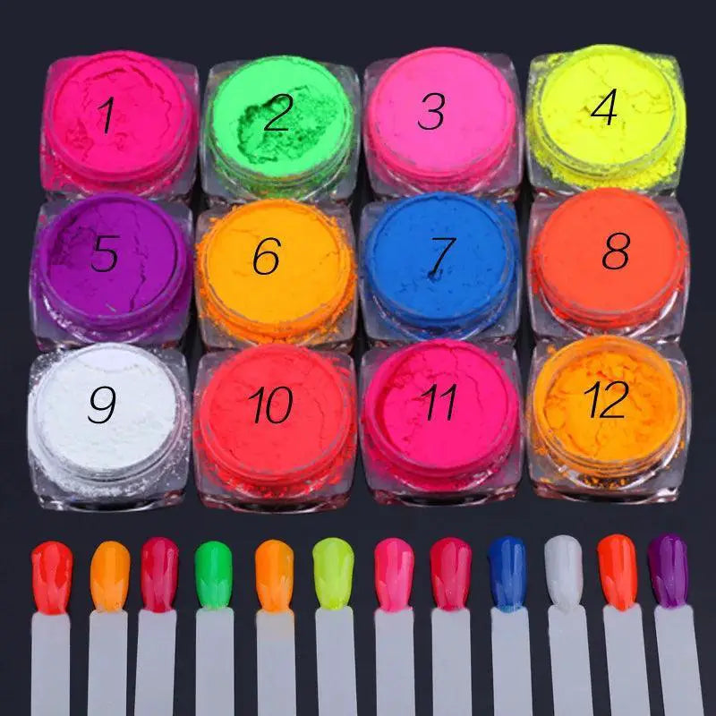 Neon Nail Powder Glitter For Stunning Nail Art Effects
