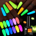 Neon Spark Gel Nail Polish: Vibrant Glow Art Kit Set